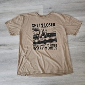 Ghost Face T Shirt SIze XL The ICON of Halloween Tan Tee Scream Halloween Horor